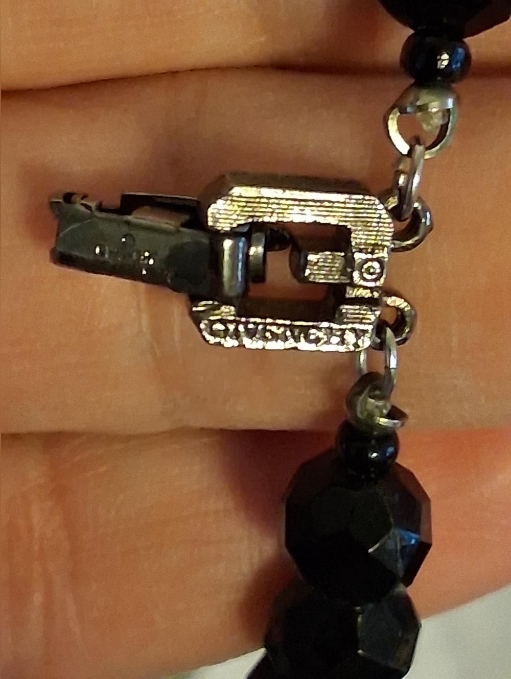 Givenchy Classic Black Faceted Bead Necklace . - Picture 3 of 8
